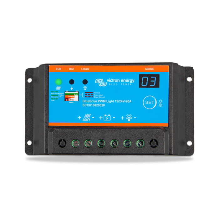 Régulateur de charge 12/24V 20A PWM Light BlueSolar – Victron Energy - Image 1