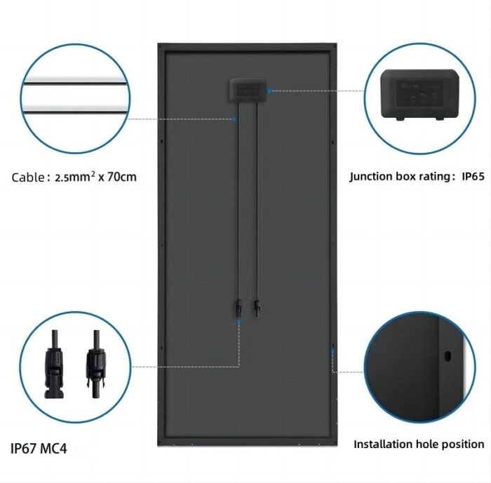 100W (1160*450*30mm) Double-sided Solar panel - Image 4