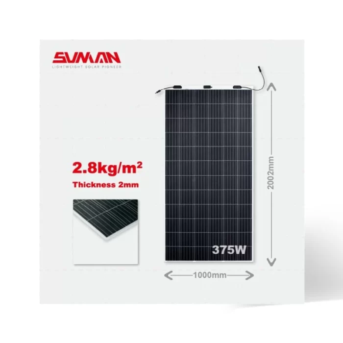 UltiPanneau-solaire-souple-sans-cadre-375Wc-24V Panneau solaire souple sans cadre 375Wc 24V - Image 1