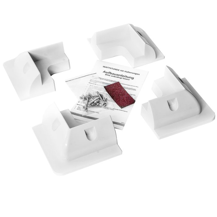 solarmodul-halteecken-kunststoff-weiss Caravan-Boat Mounting Bracket In 4 Pcs - Image 1