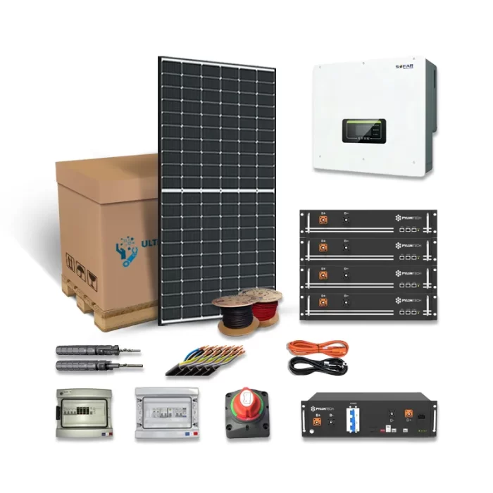 Kit Solaire 8000W Autoconsommation Hybride Triphasé Lithium 9.6KWH – SOFAR SOLAR - Image 1