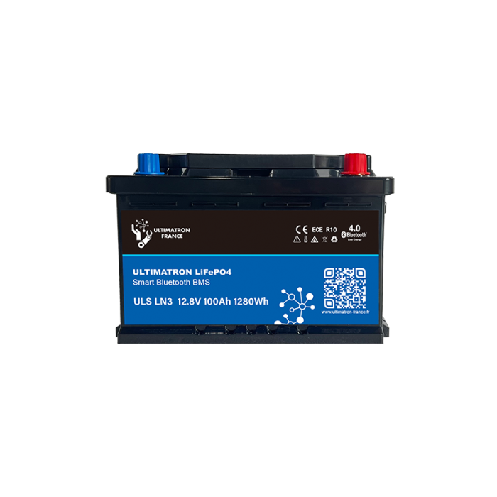 Ultimatron-Batterie-Lithium-12.8V-100Ah-LiFePO4-Smart-BMS-Bluetooth-ULS-12-100-LN3-1 Ultimatron 12.8V 100Ah LiFePO4 LN3 Smart BMS Under Seat Lithium Battery With Bluetooth - Image 2