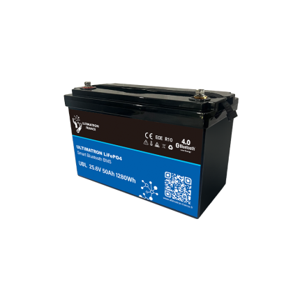 Ultimatron Lithium Battery 25.6V 50Ah LiFePO4 Smart BMS With Bluetooth