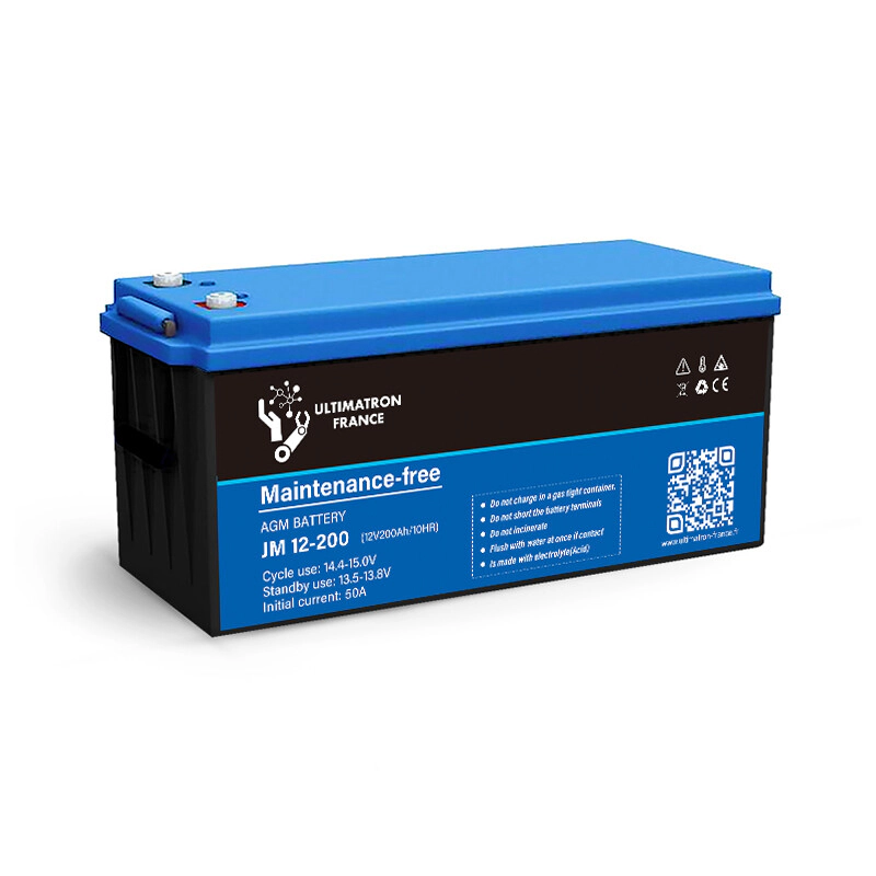 Batterie-200Ah-12V-AGM-Decharge-Lente-ULTIMATRON-JM12-200-Ultimatron-france-1 200Ah 12V AGM Deep Cycle Battery – ULTIMATRON - Image 1