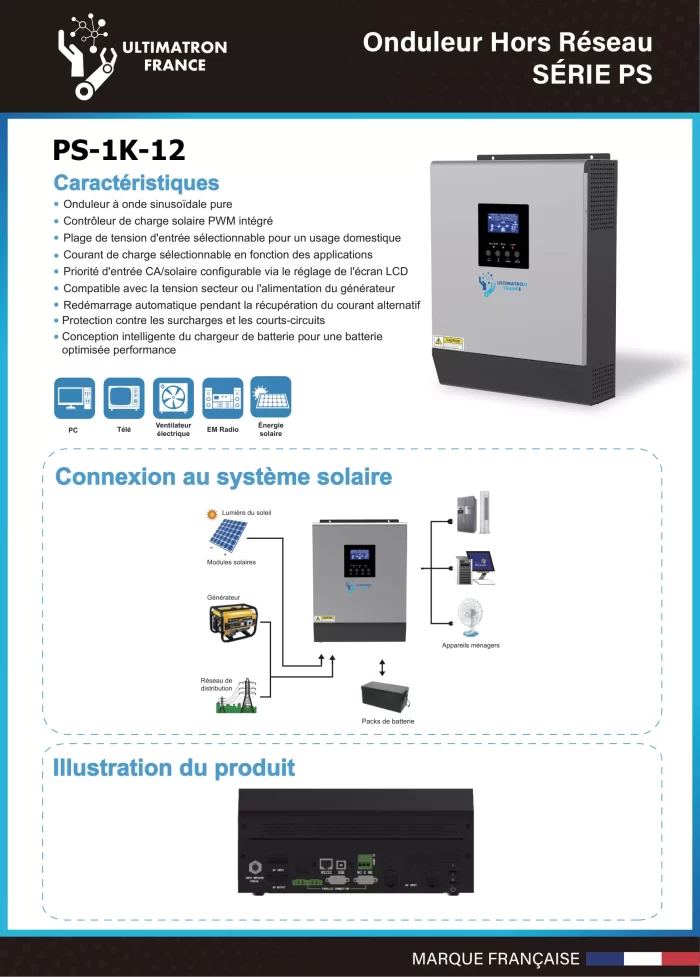 Hybride 1KW-PS-1K-12V 50A PWM - Image 3