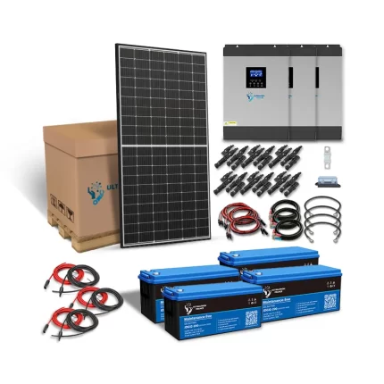 Kit Solaire 4500w Autonome Hybride Mppt 48v-230/380v 15kva Stockage 9600wh