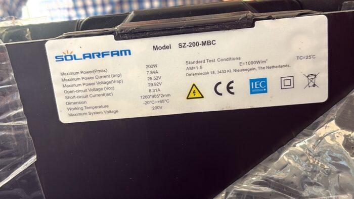 200W (1260*905*2mm) Balcony Semi-Flexible Solar Panel SOLARFAM - Image 4