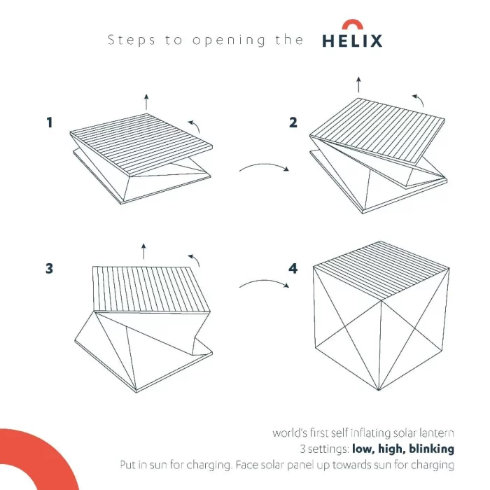 Helix – Multicolor – Collapsible Solar Light Cube - Image 2