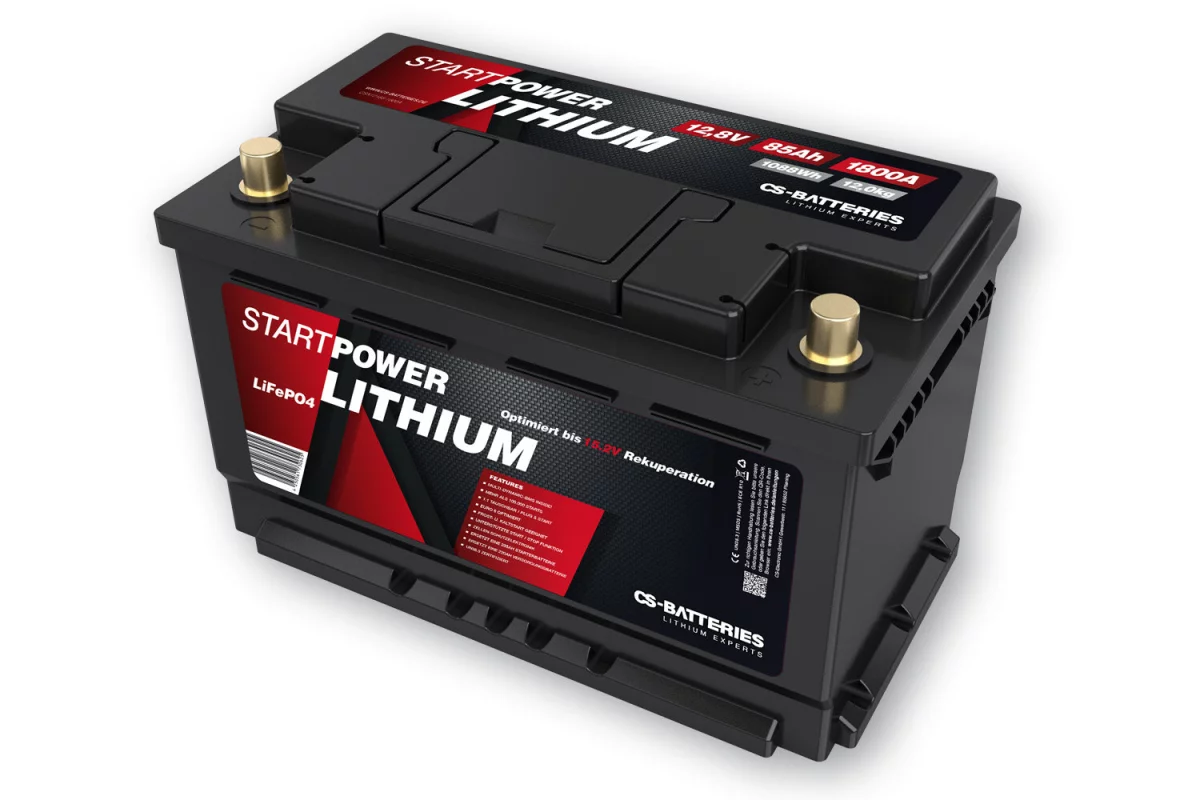 cs-lithium-lifepo4-auto-starter-batterie-128v-85ah-1800aen-multi-connect-bms-inside-315-x-174-x-190mm-123kg-pb-eq-185ah CS Lithium LiFePo4 Auto Starter Battery 12,8V |80Ah 1800A(EN) - Image 1