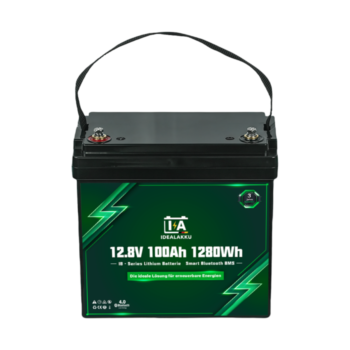 Idealakku IB-Series LiFePO4 Battery 12 V 100 Ah Mini with Smart-BMS and Bluetooth - Image 3