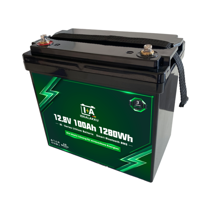 Idealakku IB-Series LiFePO4 Battery 12 V 100 Ah Mini with Smart-BMS and Bluetooth - Image 5