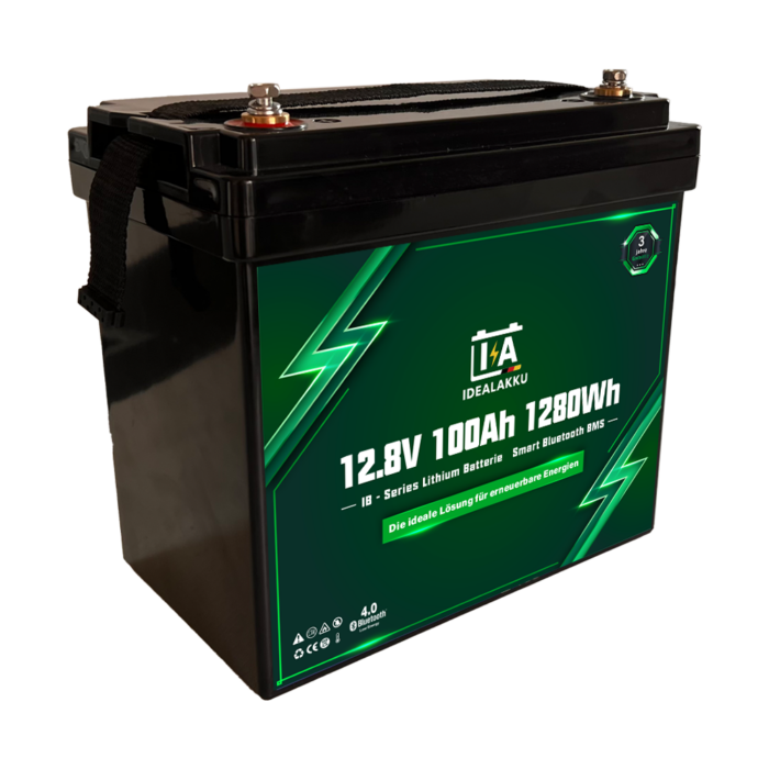 Idealakku IB-Series LiFePO4 Battery 12 V 100 Ah Mini with Smart-BMS and Bluetooth - Image 6