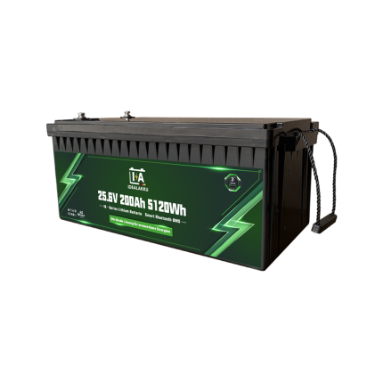 Lithium Battery 25.6V 200Ah 5120Wh LiFePO4 Smart BMS With Bluetooth