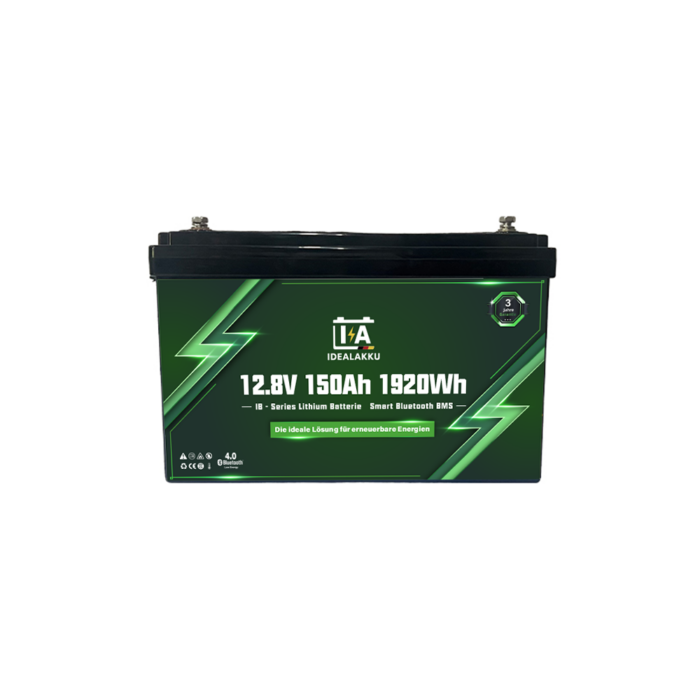 Idealakku IB-Series LiFePO4 battery 12 V 150 Ah with Smart-BMS, Bluetooth and heating - Image 2