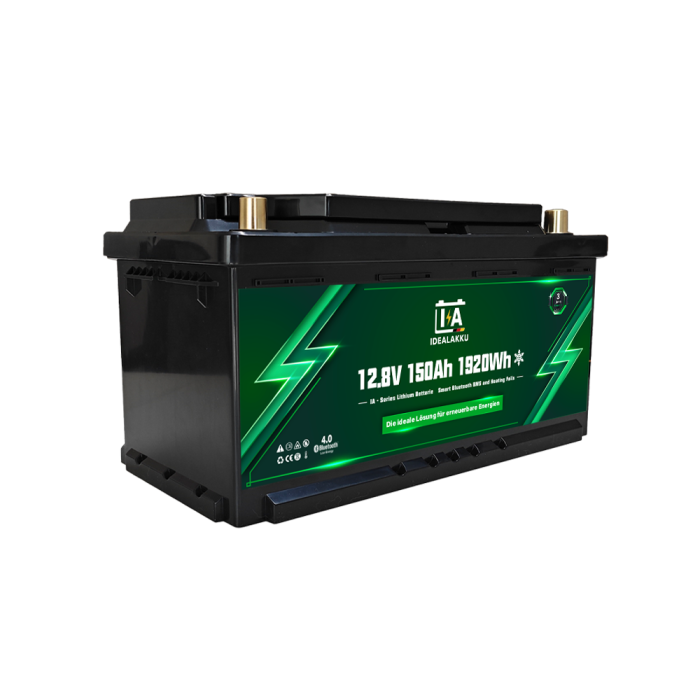 Idealakku IA SERIES Lithium Battery LiFePO4 12V 150Ah Smart BMS with Bluetooth Motorhome Underseat Battery with Heating - Image 4