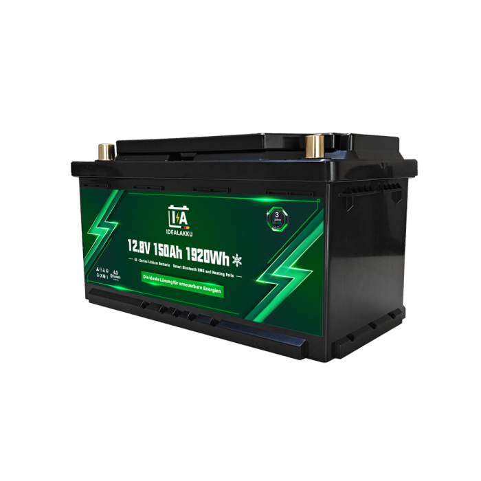 Idealakku IA SERIES Lithium Battery LiFePO4 12V 150Ah Smart BMS with Bluetooth Motorhome Underseat Battery with Heating - Image 1