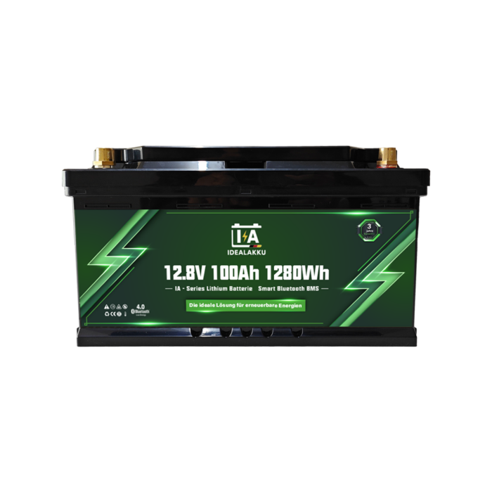 Idealakku IA-Series LiFePO4 Battery 12V 100Ah Motorhome Under-Seat Battery with Smart-BMS and Bluetooth - Image 2